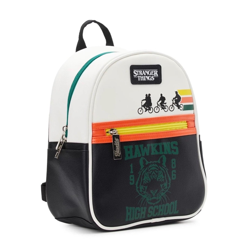 Netflix Stranger Things Hawkins High School Mini Backpack White Black Bag NEW